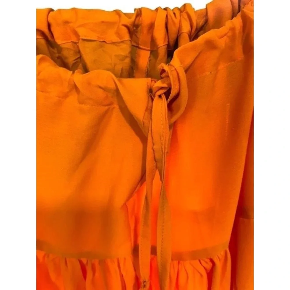 Traditional Embroidered 2-Piece Suit Vibrant‎ Orange Floral Sequin Tunic Set